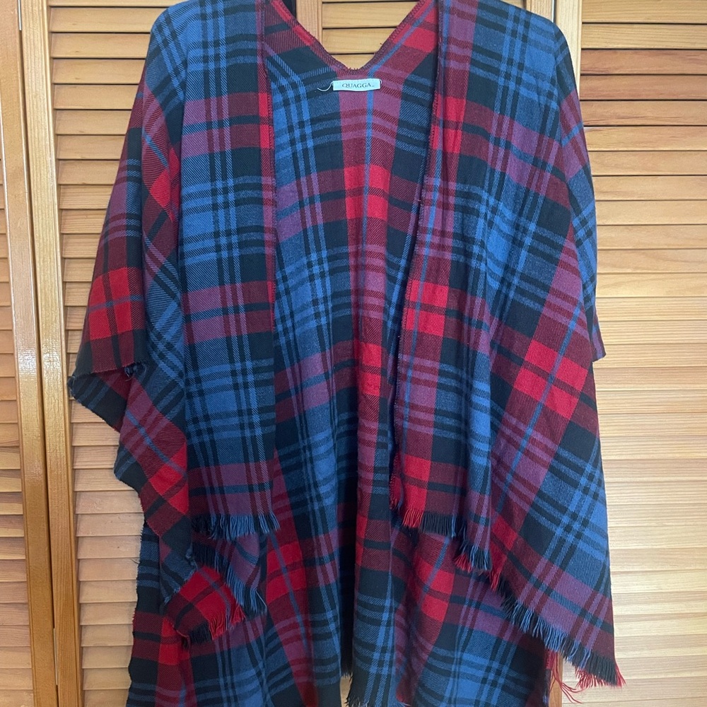 Plaid Women Top - Red and Blue